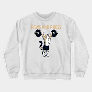 Paws and Press: Cat Power Lifter Crewneck Sweatshirt